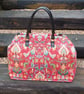 Mary Poppins carpet bag Red William Morris style tapestry bag overnight bag  - Image 3
