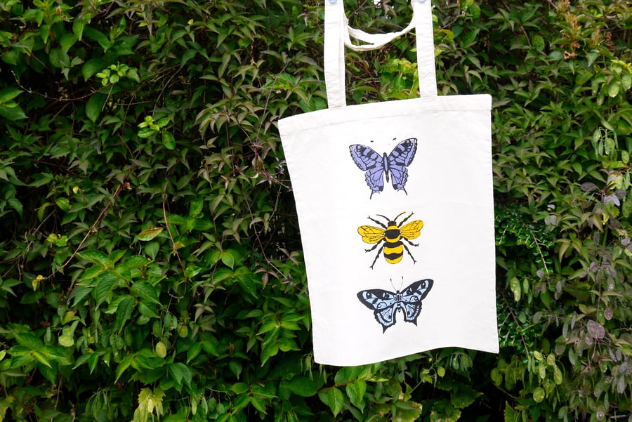 Tote Bag Butterflies & Bee 