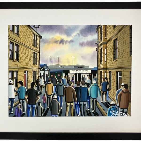 East Stirlingshire, Firs Pk, Framed Football Art Print. 20" x 16" Frame Size