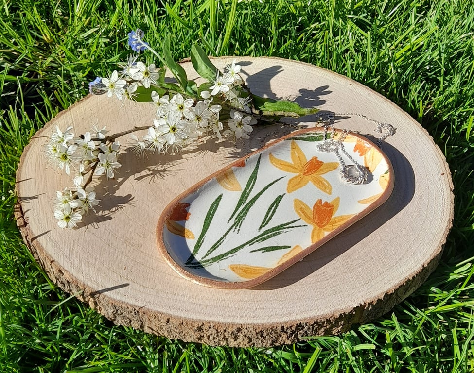Daffodil Oval Trinket Tray