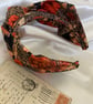 Edith - Burnt Orange Print 40s Style Turban Headband - Image 2