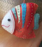 Felt fish, colourful hanging fish ornament, jolly felt fish embroidered, fish de