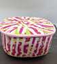 Vibrant handcrafted pink polymer clay trinket pot