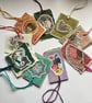 8 handmade antiquarian gift tags 
