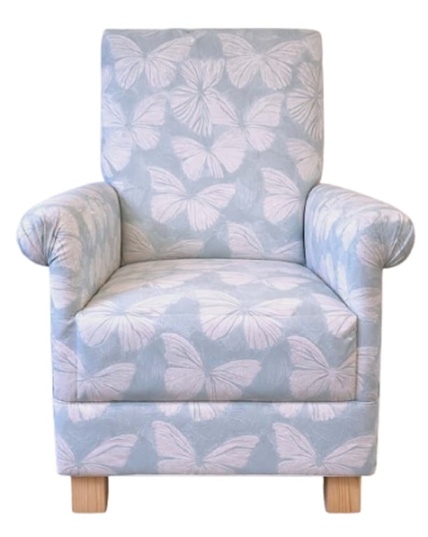 Laura Ashley Butterfly Garden Fabric Adult Chair Armchair Duck Egg Blue Nursery 