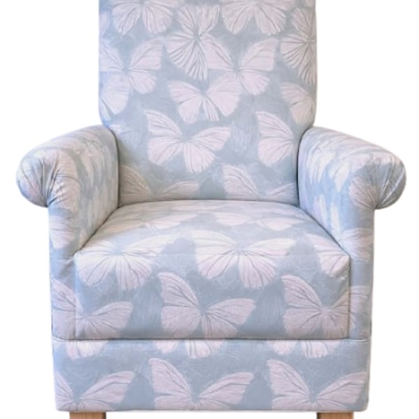 Laura Ashley Butterfly Garden Fabric Adult Chair Armchair Duck Egg Blue Nursery 