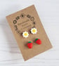 Strawberry and daisy two pack stud earrings - Image 1