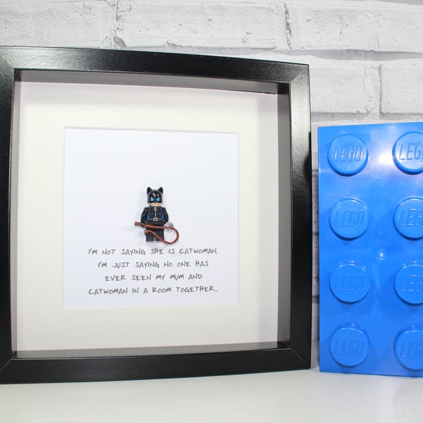 CATWOMAN - Framed Lego minifigure - I'm not saying... - Awesome Mothers Day gift