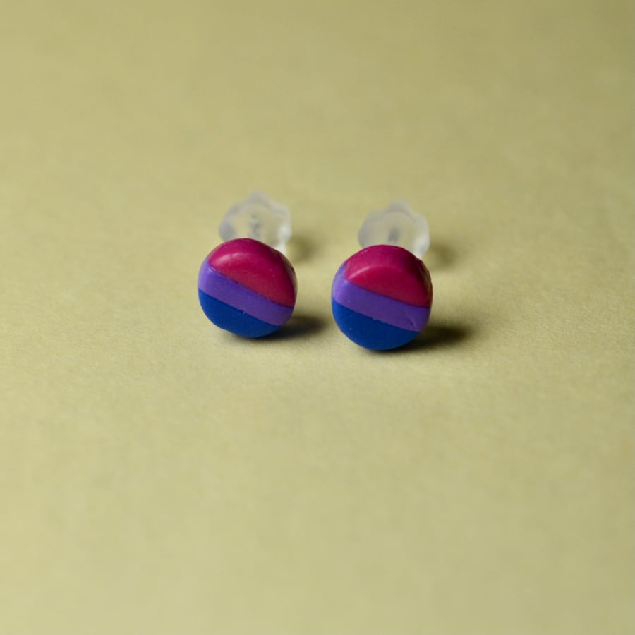 Small Bisexual Pride Earrings 