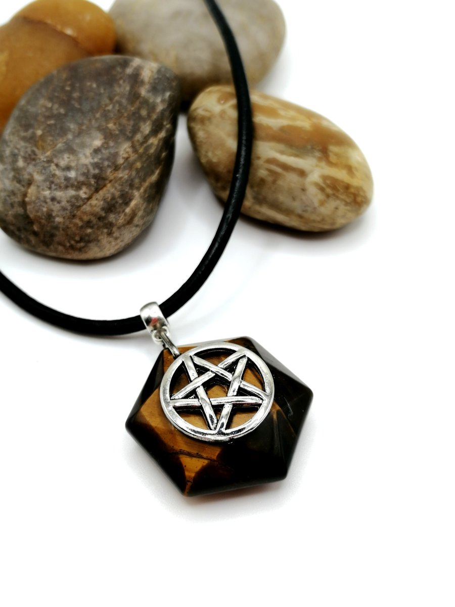 Tigers Eye Pentacle Necklace