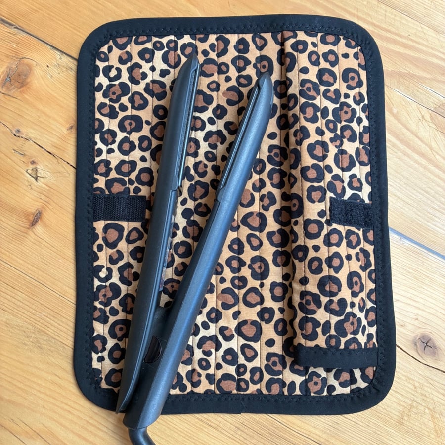 Leopard Print Heat Resistant Hair Straightener Mat