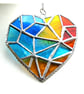 Geometric Patchwork Seaside Heart Suncatcher Stained Glass 006 - Image 3