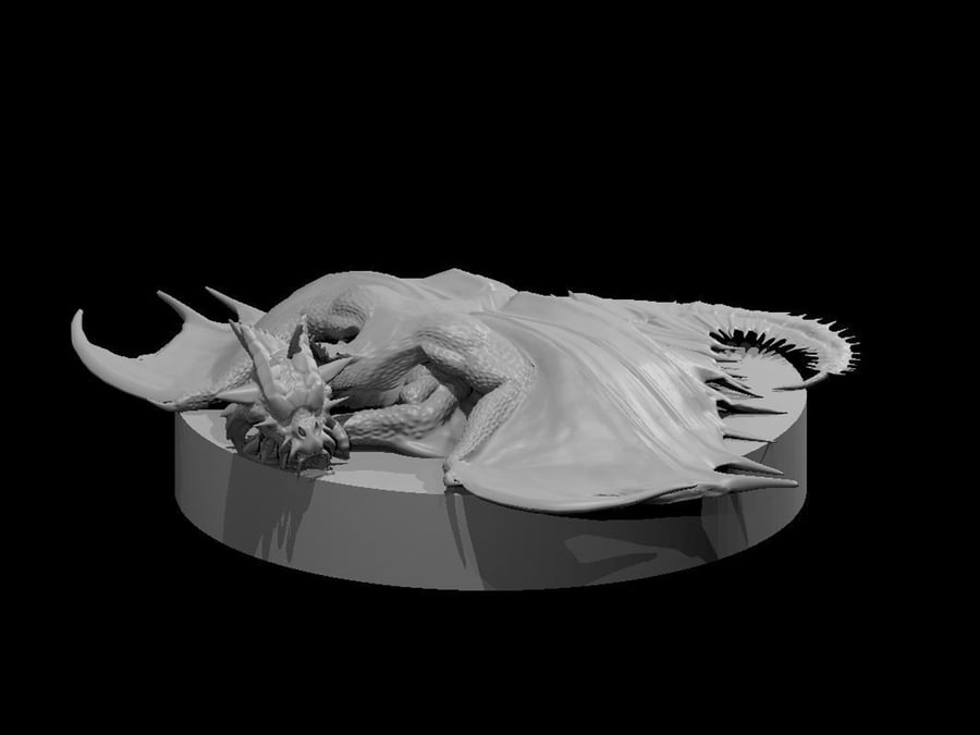 Gold Dragon Wyrmling - 3D Printed Resin DnD Pathfinder Figure Mini Miniature