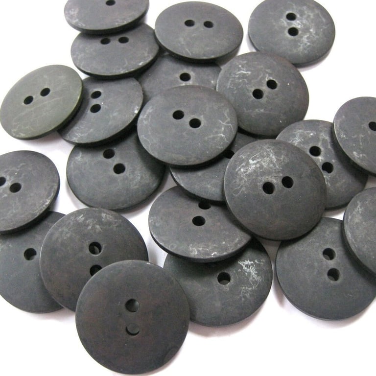 Plain Black Buttons 20mm 24 pieces