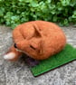  Fox, felt animal sculpture, needle felted sleeping fox model - Image 5