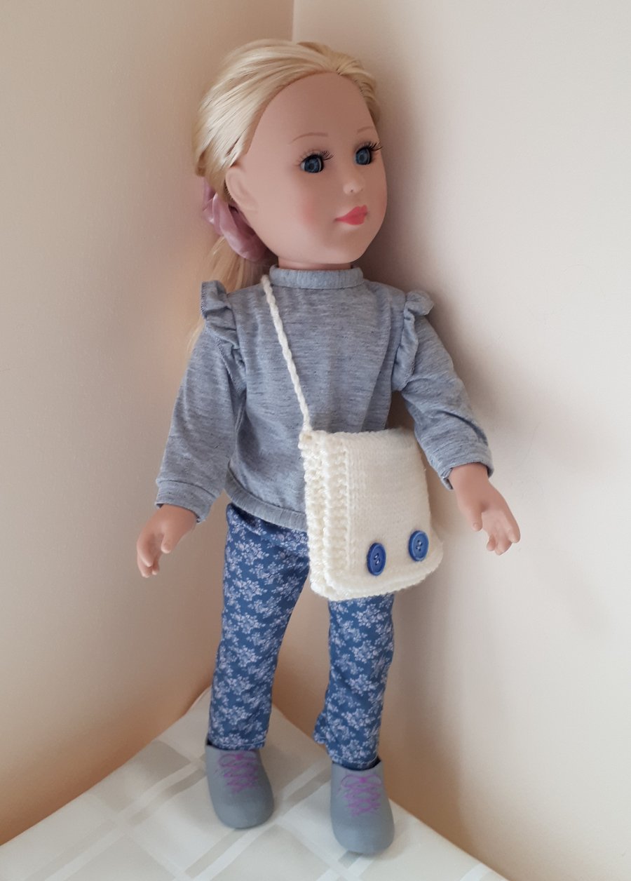 KNITTING PATTERN PDF Cream Bag for Doll