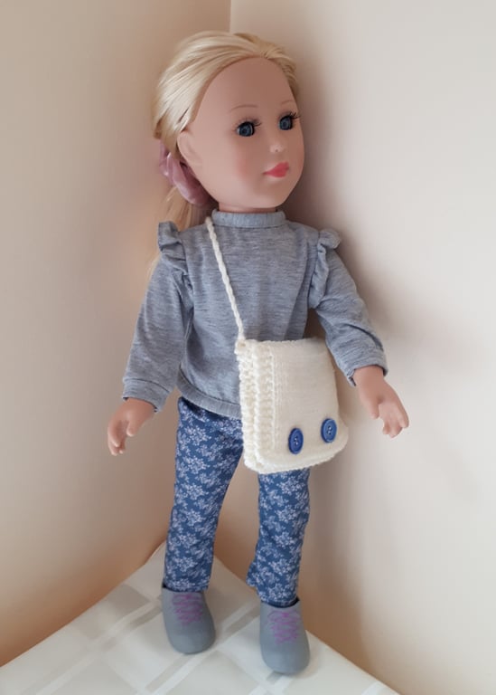 KNITTING PATTERN PDF Cream Bag for Doll