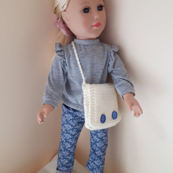 KNITTING PATTERN PDF Cream Bag for Doll