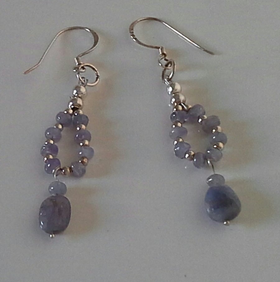 SALE ITEM Genuine Tanzanite Sterling silver earrings