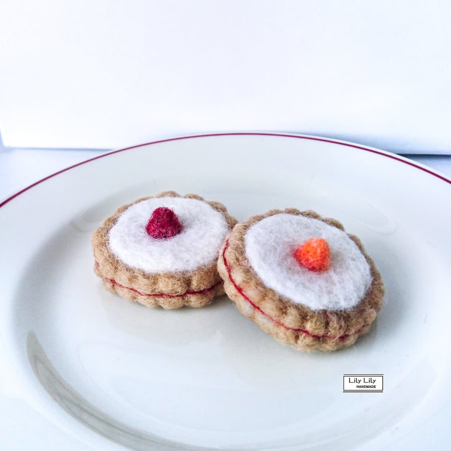 SOLD Empire biscuit, iced biscuit decoration,needle felted by Lily Lily Handmade