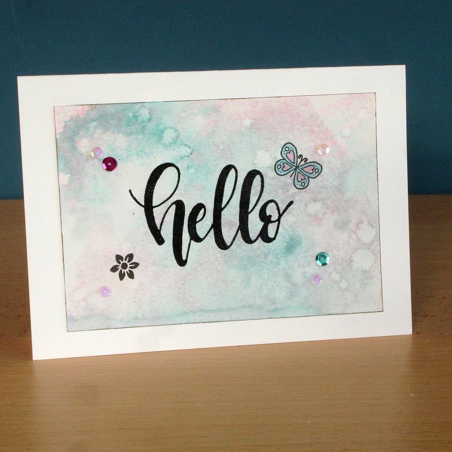 Hello handmade card, friendship card