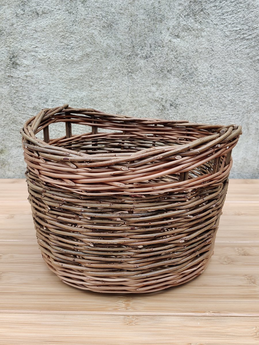 Perfectly imperfect willow round storage basket