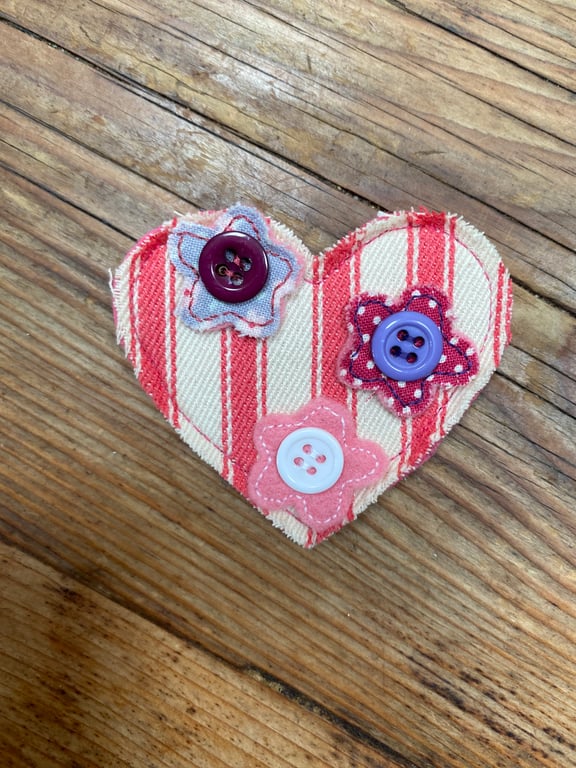  Pink Ticking Flower Brooch. (676)