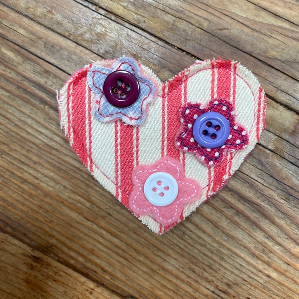  Pink Ticking Flower Brooch. (676)
