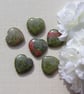 6 Unakite Solid Gemstone Polished Hearts - 20mm - Chakra - Crafting - Image 2