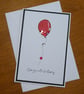 Ruby Red Balloon Congratulations Card - Image 1