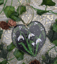 Snowdrop hand-painted Christmas slate heart decoration  - Image 6