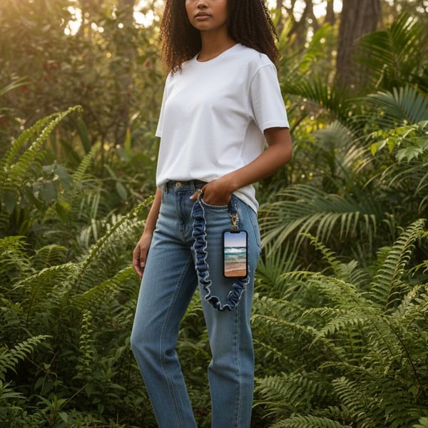 Denim mobile phone strap