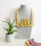 Hello word necklace - Statement mum cotton necklace, custom name necklace, gifts - Image 1