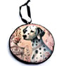 Dalmatian decoupaged log slice wall decoration - Image 3