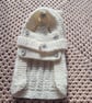 Snow white dog coat and  Bandana hand knitted.   - Image 2