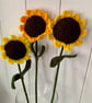 Single sunflower, crochet sunflower, forever flowers - Image 1