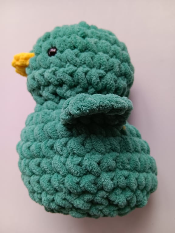 Crochet Plushie Duckling (Dark Green-Yellow) - super soft, great gift!