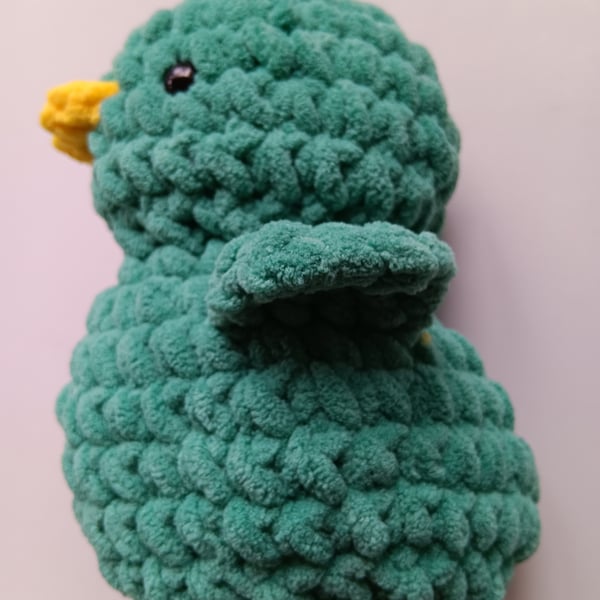 Crochet Plushie Duckling (Dark Green-Yellow) - super soft, great gift!