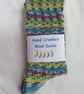 Hand-cranked Knitted Ribbed Wool Socks Size 6 to 7 - Image 5