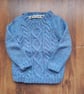 Hand knitted childs cable stitch Aran jumper - Image 1