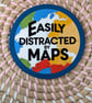 Easily Distracted By Maps Coaster – Funny Travel Gift – Map Lover Coaster