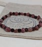 Strawberry quartz and garnet gemstone stretch bracelet  - Image 2