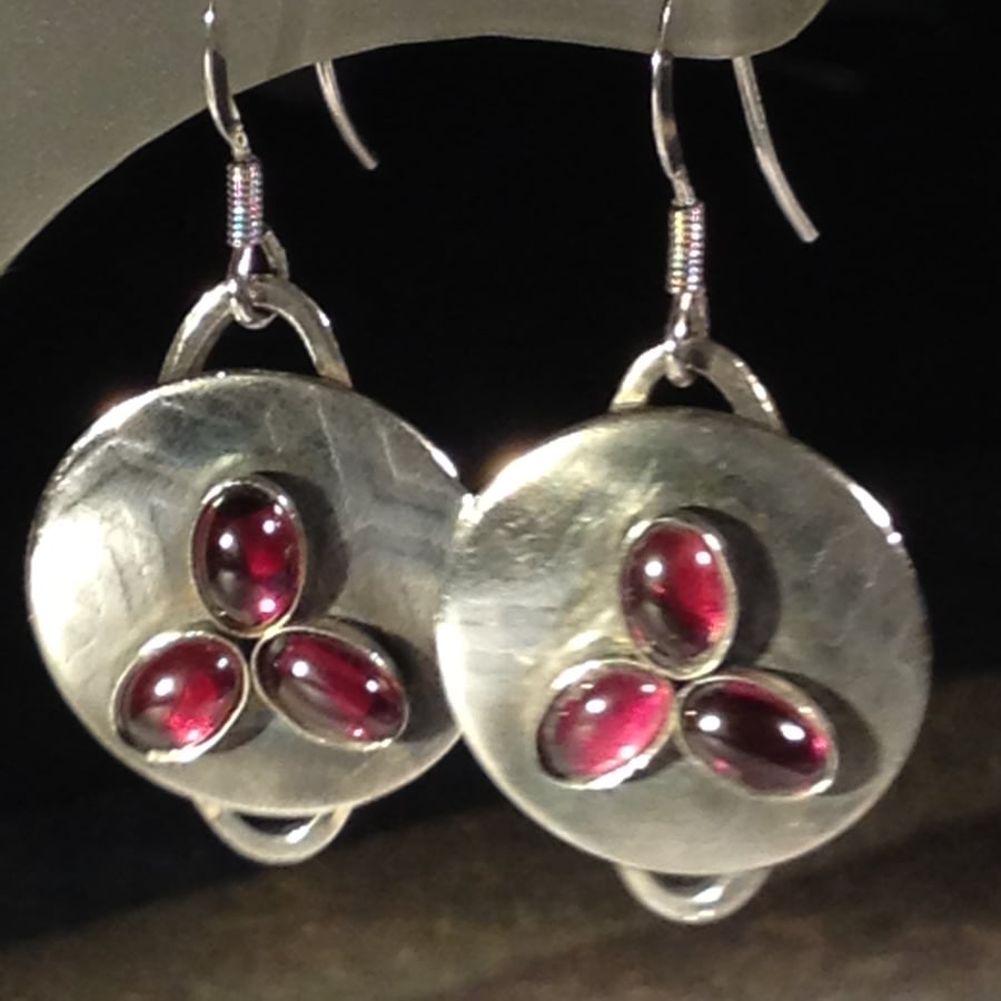 Garnet Shield earrings