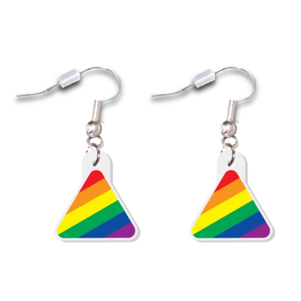 LGBTQ Rainbow Pride Inspired Acrylic Triangle Earrings