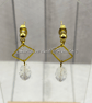 Gold Czech Crystal Teardrop Earrings – Handmade Geometric Jewellery. - Image 3