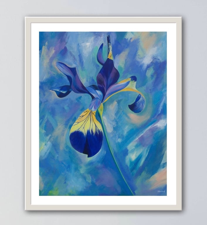 Iris Flower Art Print in 2 Different Sizes