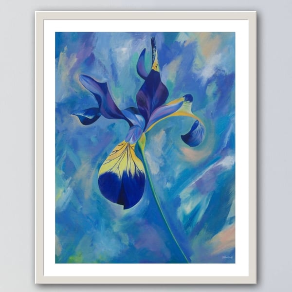 Iris Flower Art Print in 2 Different Sizes