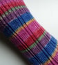 Hand-cranked Knitted Ribbed Wool Socks Size 6 to 7 - Image 4