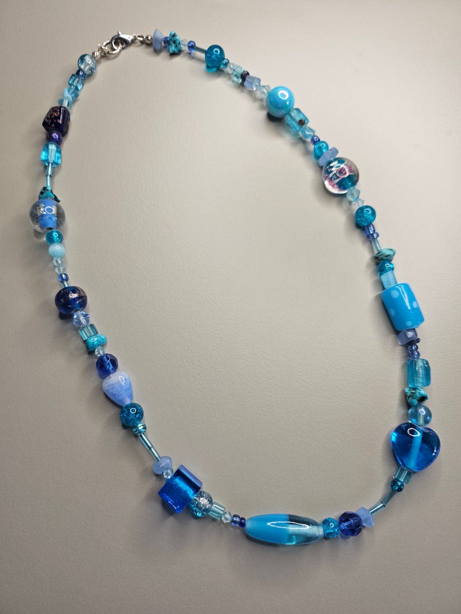 Blue beaded necklace 