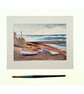 Boats at Sennen Cove, Cornwall,  Original Watercolour Painting Mounted - Image 2